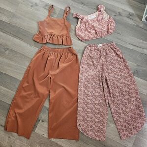 Kids Zara, shein croptops and bottoms(size 7-8)